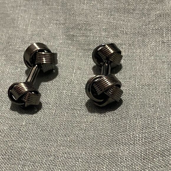 NEW Black Brass Knot Cuff Links - Picture 4 of 5